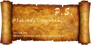 Platzkó Sarolta névjegykártya